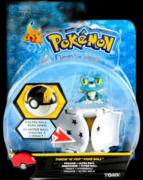 Tomy Pokemon Throw 'n' Pop Pokeball Froakie & Ultra Ball Figure Set