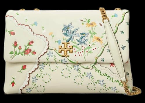 Tory Burch Kira Mixed Floral Convertible Shoulder Bag Ivory
