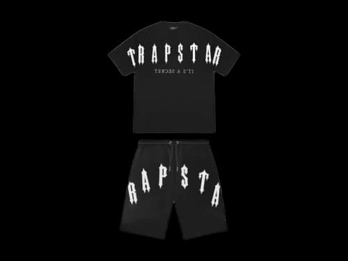 Trapstar Arch Chenille Decoded 2.0 Shorts Set Black/White