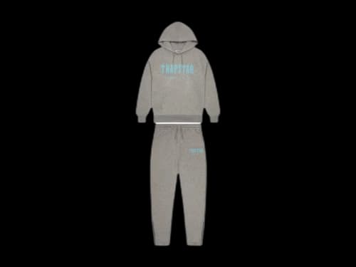 Trapstar Chenille Decoded Hoodie Tracksuit Grey/Light Blue