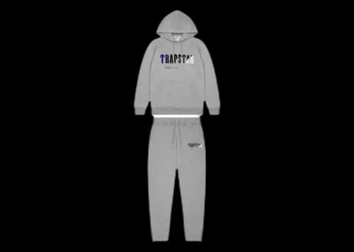 Trapstar Decoded Chenille Hooded 2.0 Tracksuit Grey Ice Edition