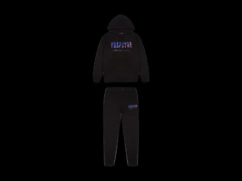 Trapstar Decoded Liquid Chrome Hoodie Tracksuit Black