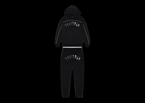 Trapstar Irongate Chenille Arch Hooded Tracksuit Black/Grey Camo