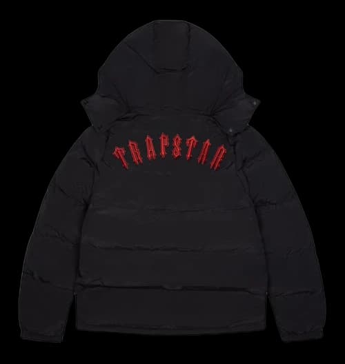 Trapstar Irongate Detachable Hooded Puffer Jacket Black/Infrared