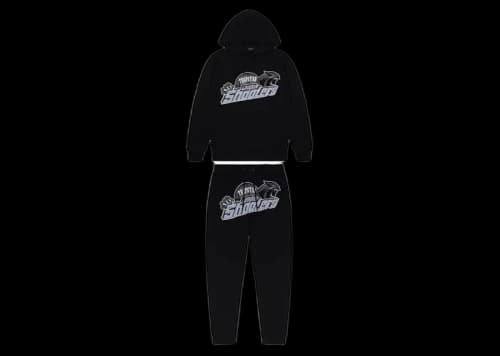 Trapstar Shooters Hoodie Tracksuit Black/Sky Blue