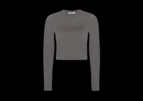 Trapstar Women's Hyperdrive Cropped Long Sleeve Top Tornado Grey
