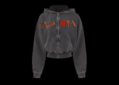 Trapstar Women’s Zip Script Hoodie Grey/Orange