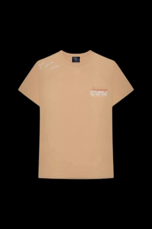 Travis Scott Astroworld X DSM NY Wish You Were Here Tee Tan
