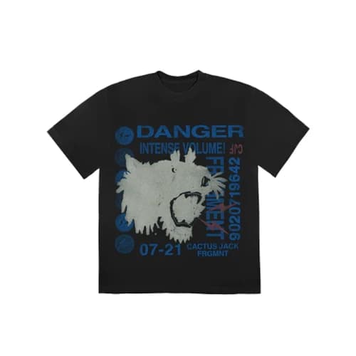 Travis Scott Cactus Jack For Fragment Danger Tee Washed Black (SS21)