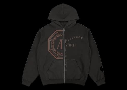 Travis Scott CJ x Audemars Piguet Split Logo Zip Up Hoodie Black