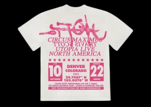 Travis Scott Utopia Circus Maximus Denver Colorado T-shirt White