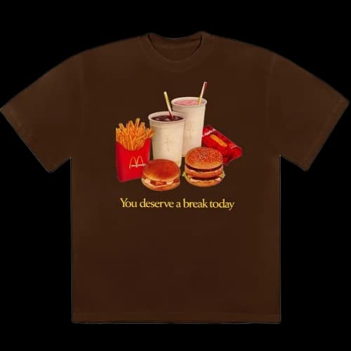 Travis Scott x McDonald's Deserve A Break T-Shirt Brown