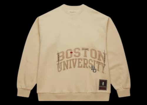 Travis Scott x Mitchell & Ness Boston University Pullover Sweatshirt Tan