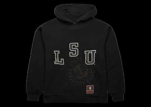 Travis Scott x Mitchell & Ness LSU Tigers Overlap Pullover Hoodie Black