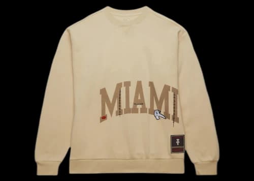 Travis Scott x Mitchell & Ness Miami Hurricanes Pullover Sweatshirt Tan