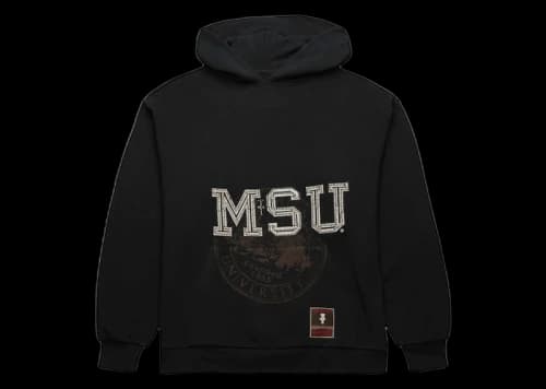 Travis Scott x Mitchell & Ness Michigan State Spartans Overlap Pullover Hoodie Black
