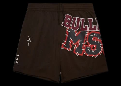 Travis Scott x Mitchell & Ness Mississippi State Bulldogs Basketball Shorts Brown