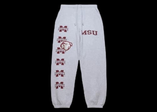 Travis Scott x Mitchell & Ness Mississippi State Bulldogs Classic Sweatpants Heather Gray