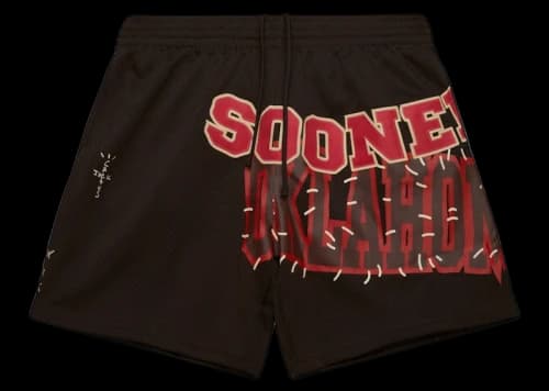 Travis Scott x Mitchell & Ness Oklahoma Sooners Basketball Shorts Brown