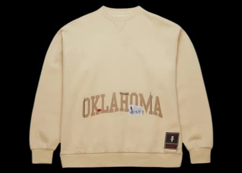 Travis Scott x Mitchell & Ness Oklahoma Sooners Pullover Sweatshirt Tan