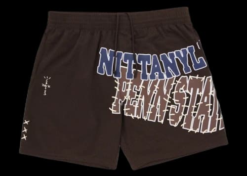 Travis Scott x Mitchell & Ness Penn State Nittany Lions Basketball Shorts Brown