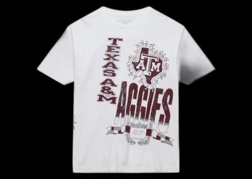 Travis Scott x Mitchell & Ness Texas A&M Aggies Hand-Drawn T-Shirt White