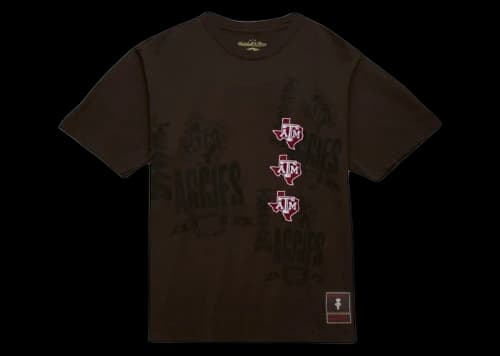 Travis Scott x Mitchell & Ness Texas A&M Aggies Seal T-Shirt Brown