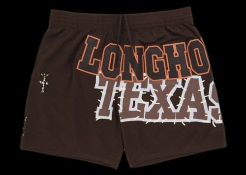 Travis Scott x Mitchell & Ness Texas Longhorns Basketball Shorts Brown