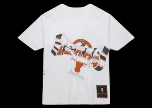 Travis Scott x Mitchell & Ness Texas Longhorns Hand-Drawn T-Shirt White