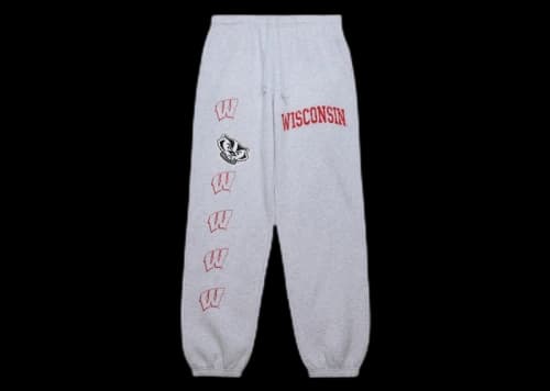 Travis Scott x Mitchell & Ness Wisconsin Badgers Classic Sweatpants Heather Gray