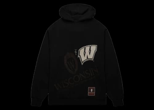 Travis Scott x Mitchell & Ness Wisconsin Badgers Overlap Pullover Hoodie Black
