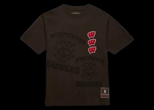 Travis Scott x Mitchell & Ness Wisconsin Badgers Seal T-Shirt Brown