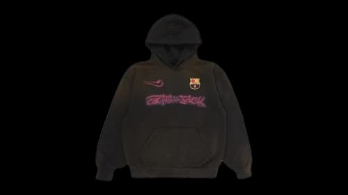 Travis Scott x Nike x FC Barcelona Spray Logo Hoodie Black