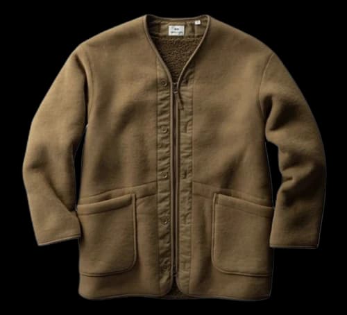 Uniqlo x Engineered Garments Fleece Collarless Coat (Japanese Sizing) Brown