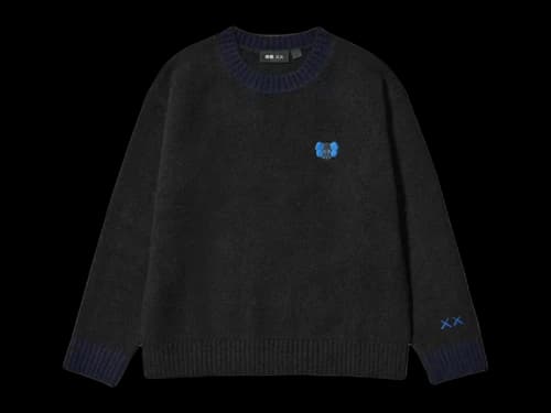 Uniqlo x KAWS Kids Souffle Yarn Crewneck Sweater Black