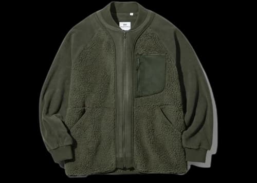 Uniqlo x White Mountaineering Fleece Oversized Longsleeve Jacket (Asia Sizing) Olive