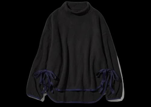 Uniqlo x White Mountaineering Women Fleece Oversized Mock Neck Pullover (Asia Sizing) Black