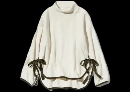 Uniqlo x White Mountaineering Women Fleece Oversized Mock Neck Pullover Off White
