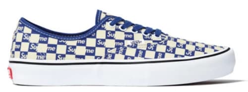 Vans Authentic Supreme Blue Checker Logo