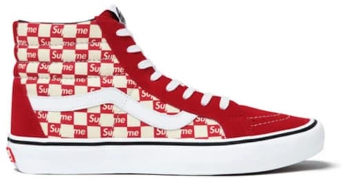 Vans Sk8-Hi Supreme Red Checker Logo