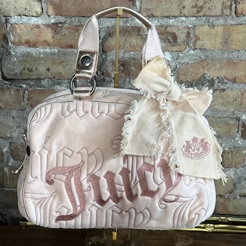 Vintage Juicy Couture Pink Velour Bowler Bag