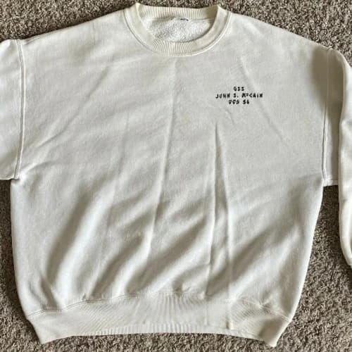 Vintage USS John S. McCain DDG-56 Crewneck Sweatshirt White