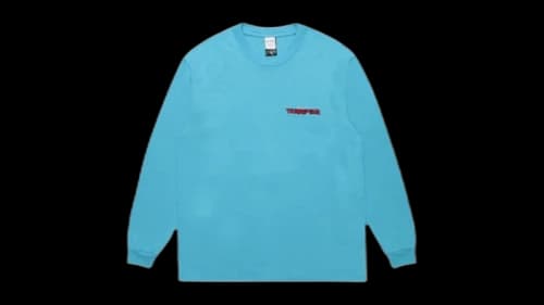 Wacko Maria Terrifier Washed Heavy Weight Long Sleeve T-Shirt Blue