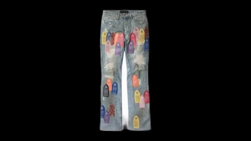 Who Decides War Patch Arched Repaired Distressed Denim Multicolor