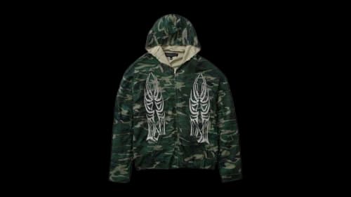 Who Decides War Winged Wavelength Camo Zip Up Hoodie Multicolor