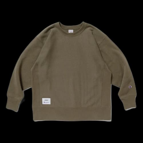 WTAPS x Champion Reverse Weave (R) Crew Neck Sweatshirt Olivedrab