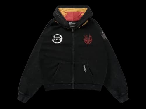YoungLA x Demon Slayer: Kimetsu no Yaiba Zip Up Hoodie Flame Hashira