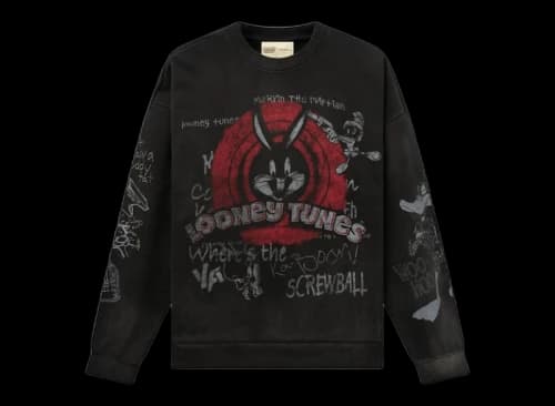 YoungLA x Looney Tunes Graffiti Crewneck Allover Black Sketch