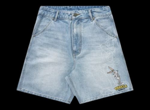 YoungLA x Looney Tunes Jorts Blue Wash