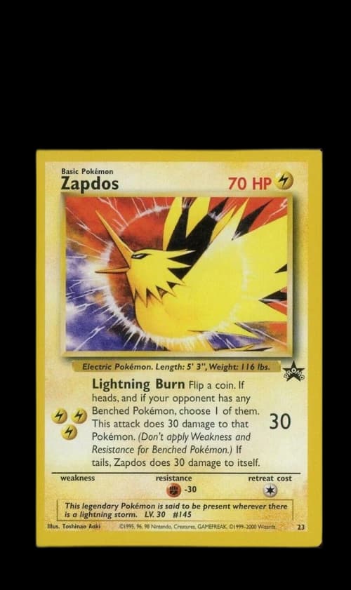 Zapdos 2000 Pokemon TCG Promo Black Star #23 (PSA or BGS Graded)